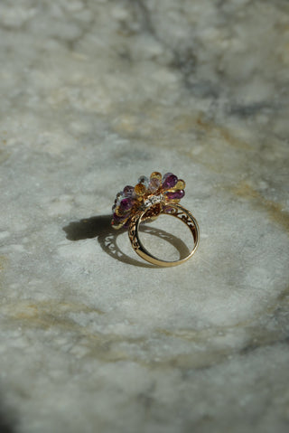 14K CITRINE BURST RING