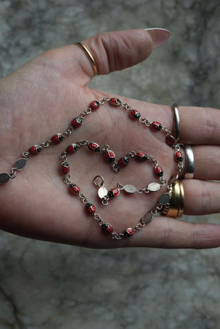 Lady of the Hour - Sterling Enamel Ladybug Necklace