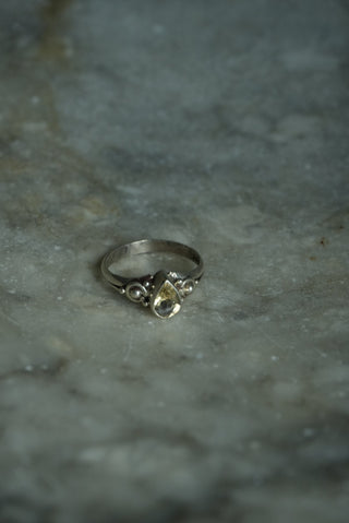 ETHEREAL - CITRINE STERLING SILVER RING SZ 6