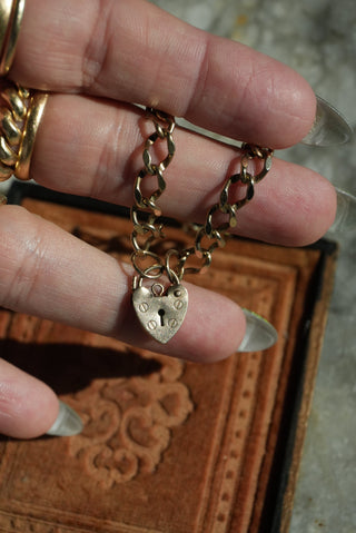 10K Heart PadLock Bracelet