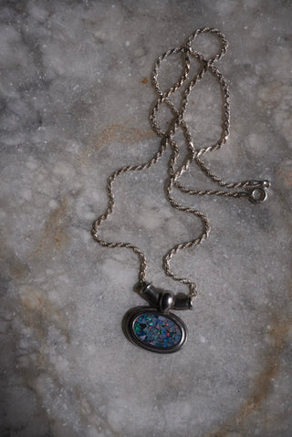 Patchwork Quilt - Sterling Opal Chip Necklace