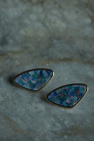 14K OPAL CHIP EARRINGS