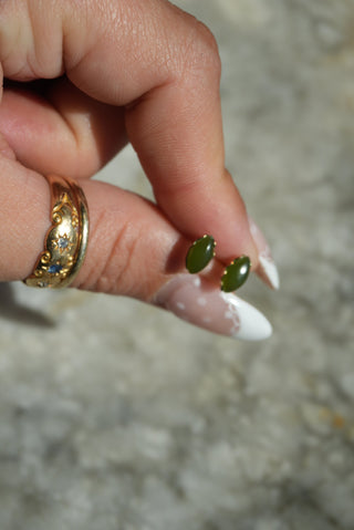 14K JADE STUDS
