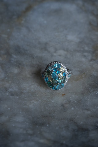 Topaz Shield - Sterling Cocktail Ring Size 9