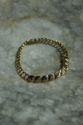 14K SAPPHIRE & DIAMOND BRACELET