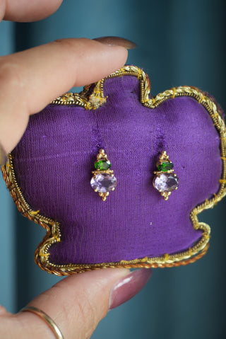 14K CRYSTOPHRASE & TANZANITE EARRINGS