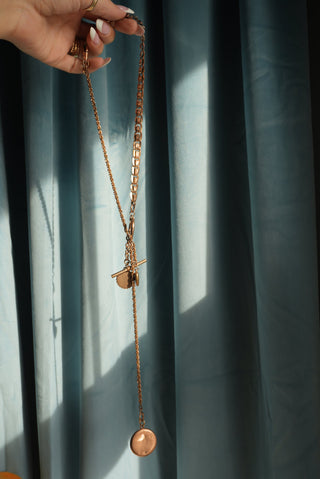 ANTIQUE GOLD FILL LARIAT NECKLACE
