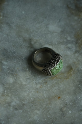 HAND CARVED JADE RING - STEPHEN DWECK SZ 6