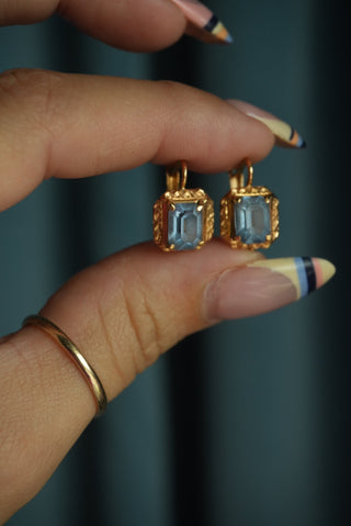 18K FRENCH BLUE EARRINGS