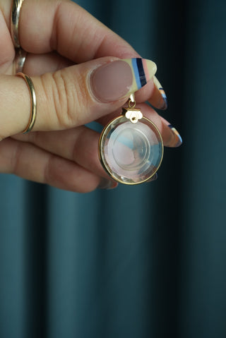 14K GLASS MOON PENDANT