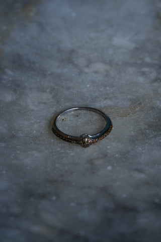Autumn Hue - Sterling Pave Band Size 9