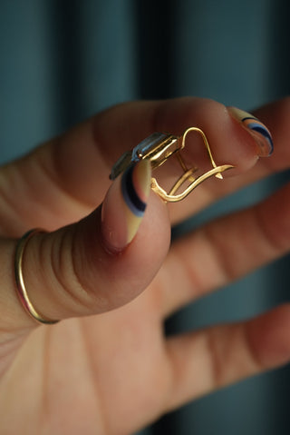 18K FRENCH BLUE EARRINGS