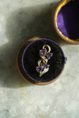 10k Amethyst Heart Earrings