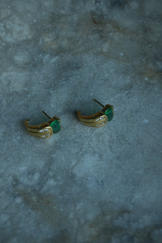 14k GREEN HUGGIE HOOPS