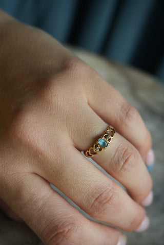 10K TOPAZ HEART BAND