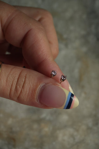 14K PINK TOPAZ STUDS