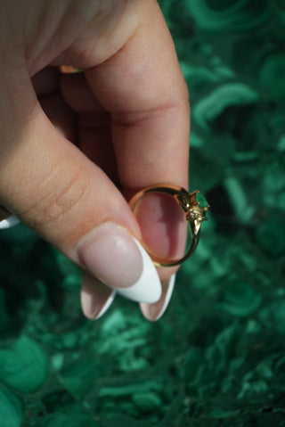 10K EMERALD & DIAMOND RING