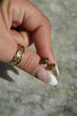 14K JADE STUDS