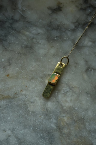 Bar None - Vermeil Opal Pendant Necklace