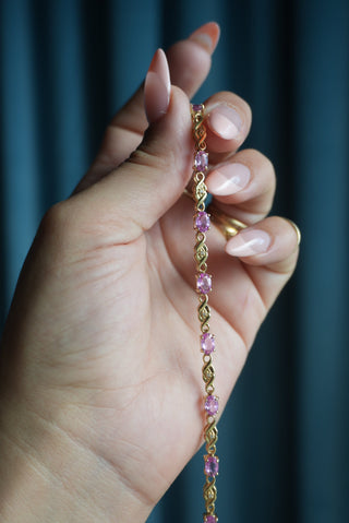 14K PINK SAPPHIRE BRACELET