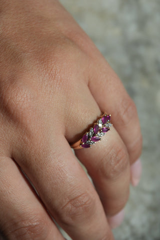 10K RUBY & DIAMOND LEAVES