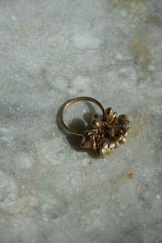 14K HEART CHARM RING