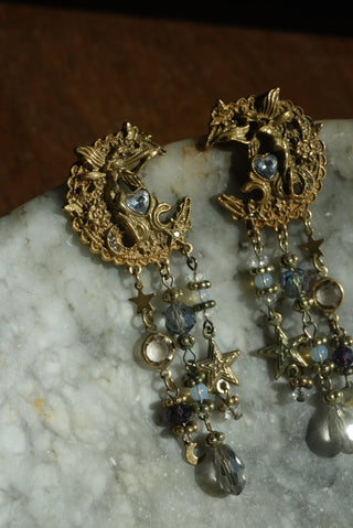 Kirk’s Cascade -  Moon Tassel Earrings