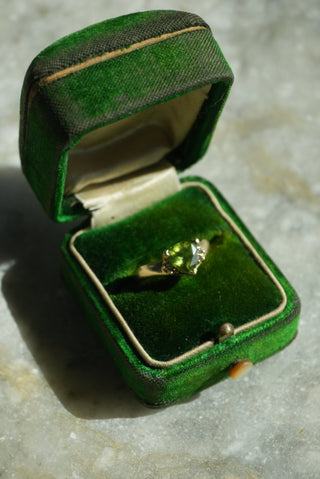 14k Peridot & Diamond Ring