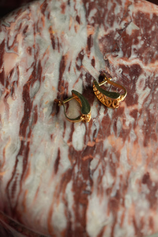 14K VICTORIAN HUGGIE HOOPS