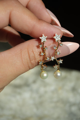 14K STAR DROPPER EARRINGS