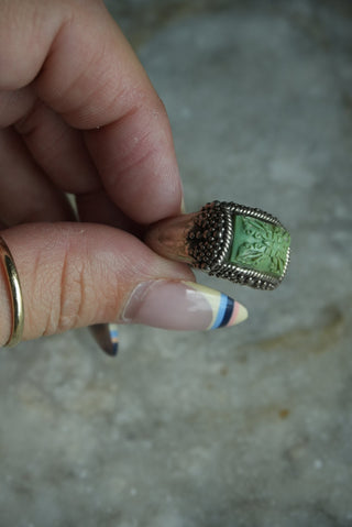 HAND CARVED JADE RING - STEPHEN DWECK SZ 6
