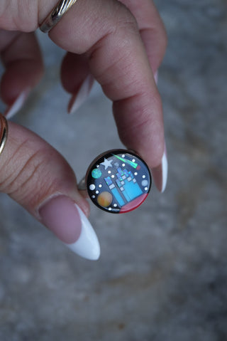 Space Cadet - Designer Gemstone Inlay Band