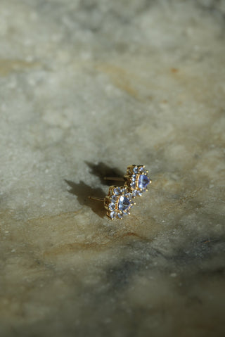 14K TANZANITE STUDS