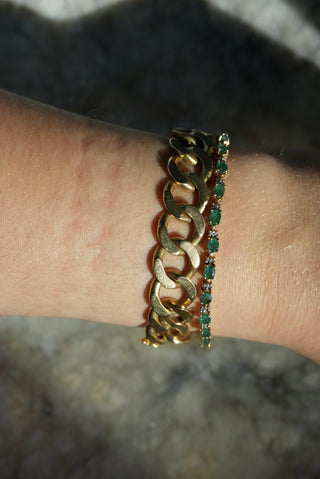 14K EMERALD TENNIS BRACELET