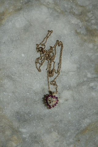 14K RUBY HEART NECKLACE