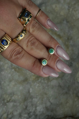 14k Opal Bezel Studs