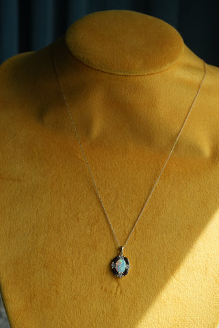 14K GARNET & OPAL NECKLACE