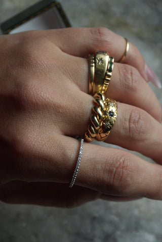 14k White Gold Diamond Band