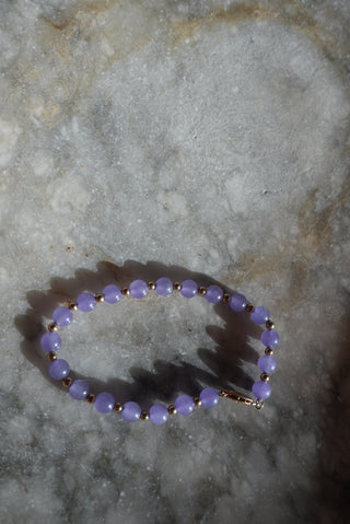 14K LAVENDER JADE BRACELET