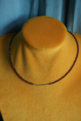 GARNET NECKLACE 14K