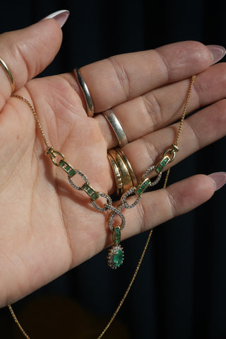 14k Emerald Center Piece Necklace