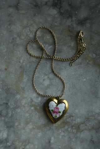 Rosa Flor - Goldfill Heart Locket Necklace