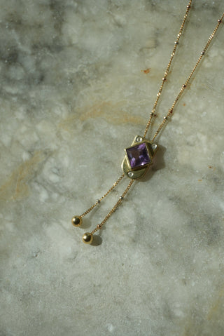 AMETHYST DROP NECKLACE