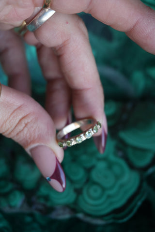 PERIDOT BEZEL BANDS SZ 7