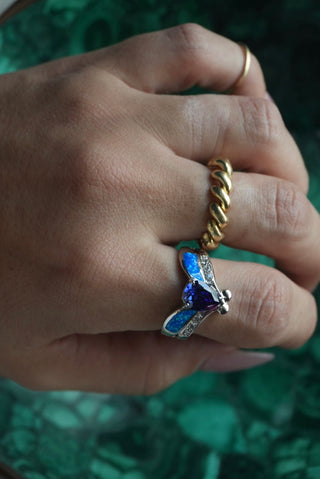 Firefly - Sterling Opal Amethyst Ring Size 10