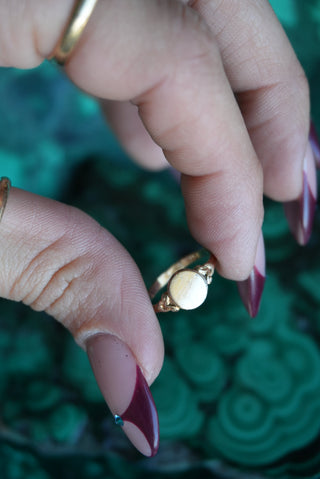 MINI GOLD FILL SIGNET RING SZ 5