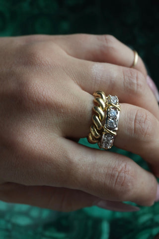 Marks the Spot - Sterling Dual Tone Ring Size 7.5