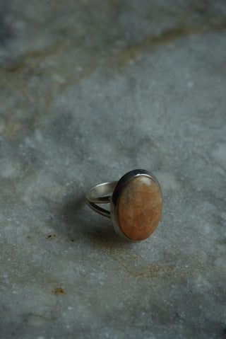Peach Pie - Sterling Stone Ring Size 5.5