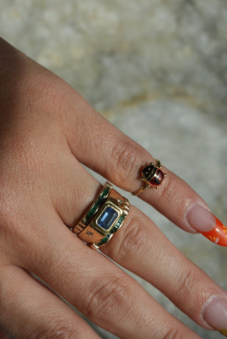 14k GOLD LADY BUG RING