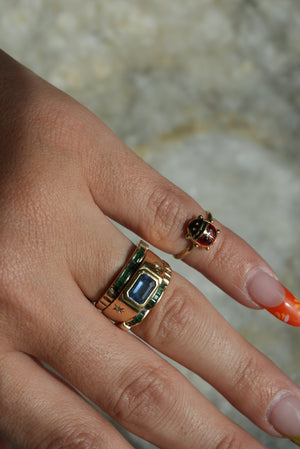 14k GOLD LADY BUG RING